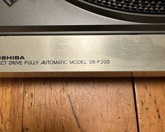 B150 - $40. Toshiba Direct Drive Record Player. Model SR-F200. Untested. No cover. $40. Toshiba Direct Drive Record Player. Model SR-F200. Untested. No cover.