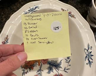 B121 - $125. Wedgwood Potpourri Williamsburg China Set.