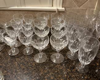 B127 - $70. 25 Pcs. Tiffin Franciscan Manchester Set. 3 sizes of glasses.