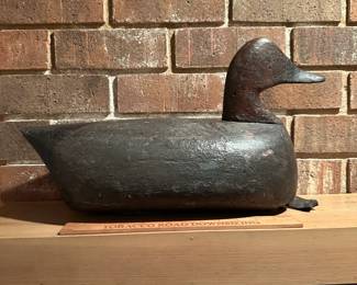 B1 - $275. Very Old Duck Decoy with leather loop still intact on the front. Unsigned. Homeowner believes it is from NC.