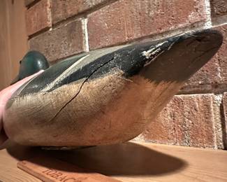 B5 - $95. Vintage Carved Wooden Decoy. (Mason Mallard?)