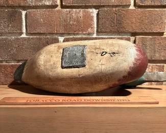 B5 - $95. Vintage Carved Wooden Decoy. (Mason Mallard?)