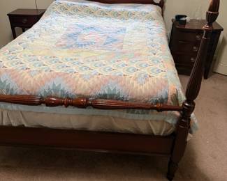 Antique bed, side tables and dresser in good shape