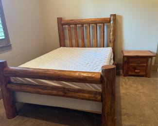 Queen Rustic Log Bed