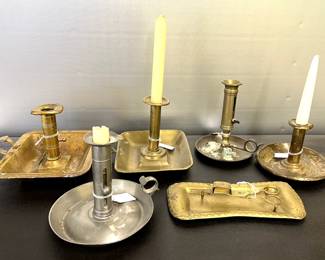 Push up candle sticks, wick trimmer and tray