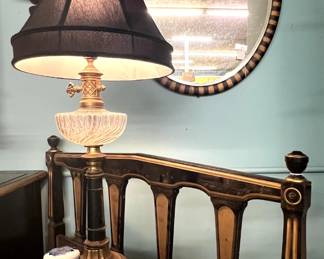 Greenbrier headboard, lamp, mirror, etc.