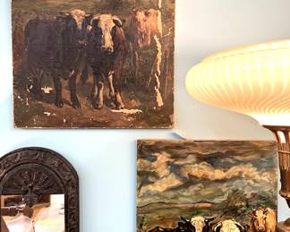 Painting of cows "after" French artist Pezant
