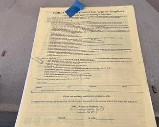 fireplace paperwork