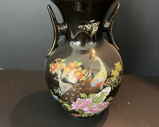 Vintage Japanese Peacock & Peony Vase