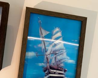 Hologram of the Amerigo Vespucci Italian Training Ship Framed