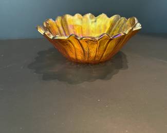 Vintage Indiana Iridescent Carnival Glass Marigold 7" Bowl