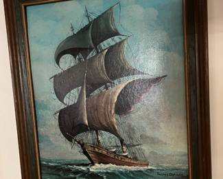 Framed Print "Sailing Ship "Spanish Caravelle" by Andres Orpinas