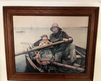 Vintage Framed Print "A Helping Hand" by Emile Renouf