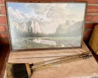 Fireplace Tools. Framed Print with documentation.