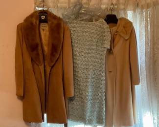 Costs with Fur Collars. Vintage Dress.