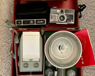 Cameras: Anscoflex II, Minolta, Kodak.