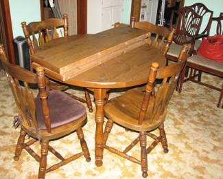 solid wood table and chairs