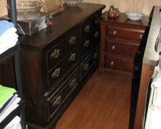 solid wood dresser (matches tall dresser) and a small night stand/dresser