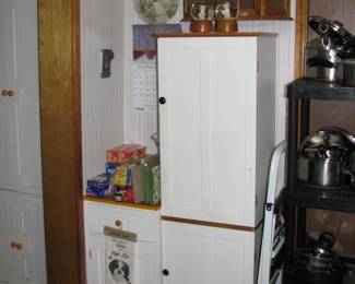 white storage cabinets