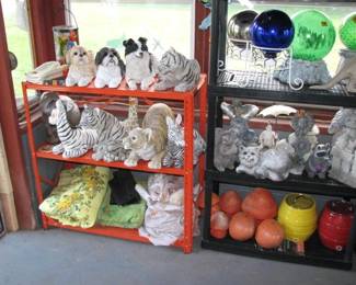 lots of animal decor, gazing balls and more
