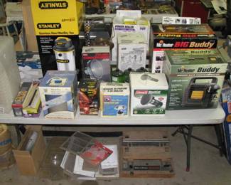 heaters, coleman items and much more