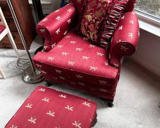 Chair and foot stool for bedroom set