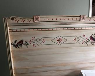 Hand painted, San Antonio Artist, Head board for Full size matress