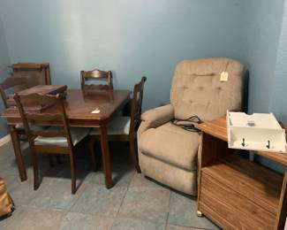 Dining room table and lift recliner