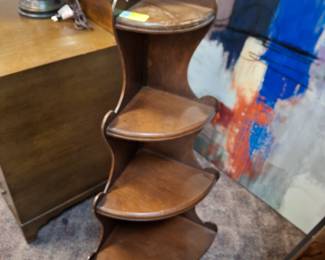 Cute wooden corner whatnot shelf