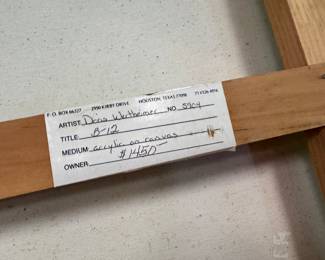 Original price tag from Texas Gallery - Can be hung vertical or horizontal