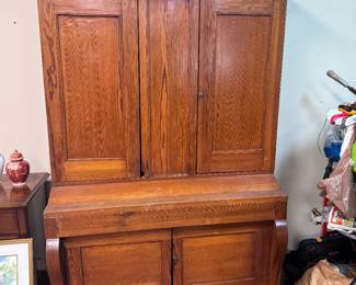 19th c Pine Empire style hand built hutch