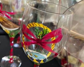 Hand Painted Wine Glass