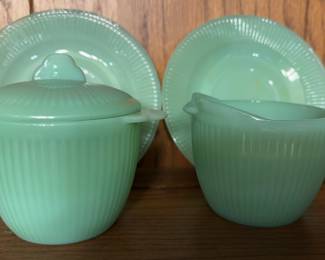 Vtg Jadeite Jane Ray dinnerware