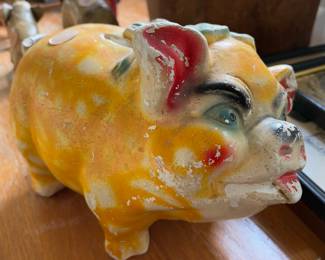 Vtg piggy bank……a face only Momma would love!