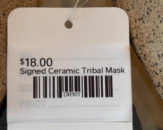 Signed Ceramic Tribal Mask