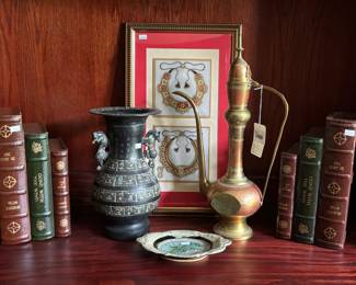 Books, Etched Brass Coffee Pot