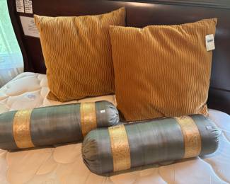 Pier One Gold Velvet Pillows, Throw Pillows