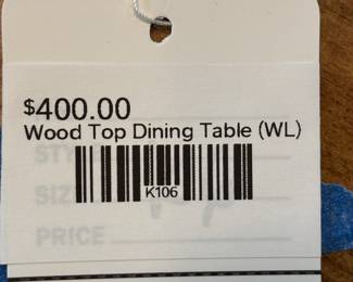 Wood Top Dining Table (WL)