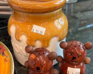 Bear Salt and Pepper Shakers, Honey Jar