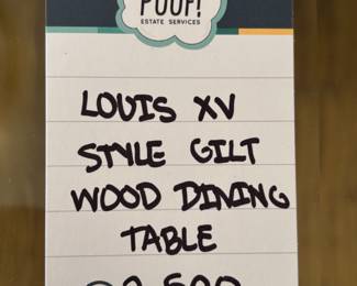Louis XV Style Gilt Wood Dining Table