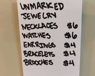 Unmarked Jewelry
