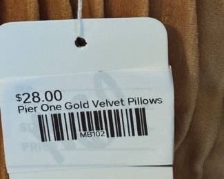 Pier One Gold Velvet Pillows