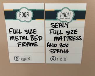 Full Size Metal Bed Frame, Sealy Full Size Mattress and Box Spring