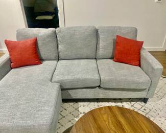 Gray sectional with lounger