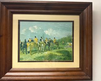 Framed hunting print