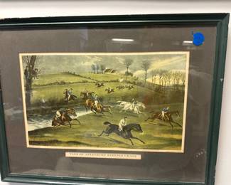 Pair of framed FC Turner Steeplechase, prints