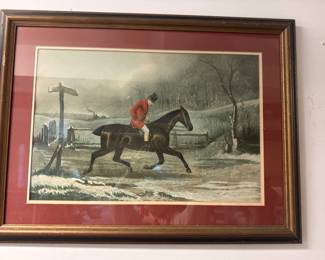 Framed hunt print