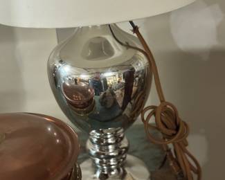 Silver French-wired lamp