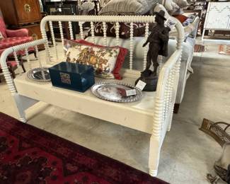 bench from antique spool crib