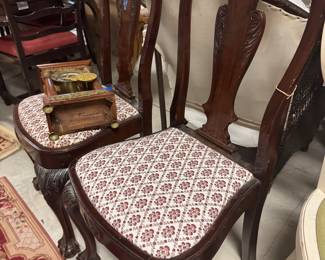 Pair of antique side chairs